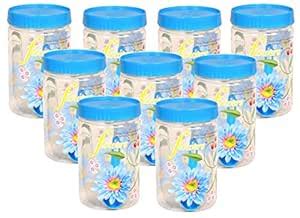 Buy Kuber Industries 9 Piece Plastic Container Set, 500ml, Blue Online ...