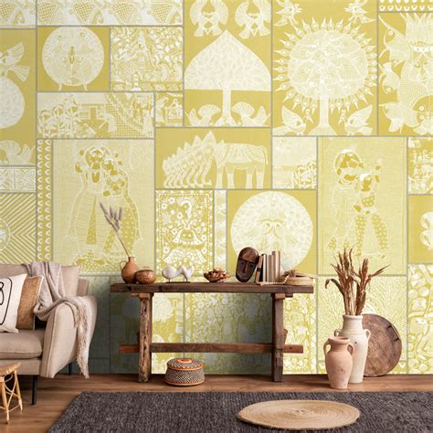 Geet Madhubani Wallpaper Lemon Gest Color | Life n Colors
