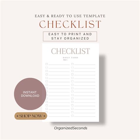 Free Printable Daily Checklist 的图像结果