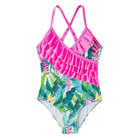 Little Girls One-Piece Swimsuit Bikini Set Swimwear Green,5-6T Teen One ...