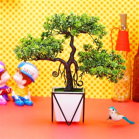 Buy Dekorly® Artificial Mycoll Green Wild Bonsai Plants for Home Decor ...