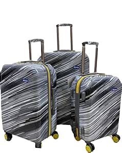 Buy TravelInn Printed Trolley Bag Set of 3 with Anti-Theft Zipper, 8W ...