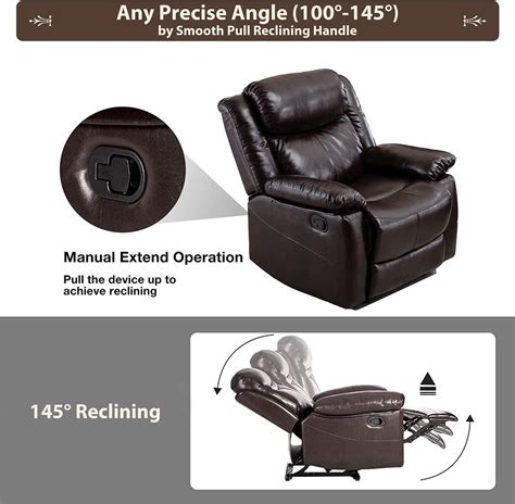 Buy Furniture 2 Pieces Recliner Sofa Set Faux Leather Reclining Couch ...