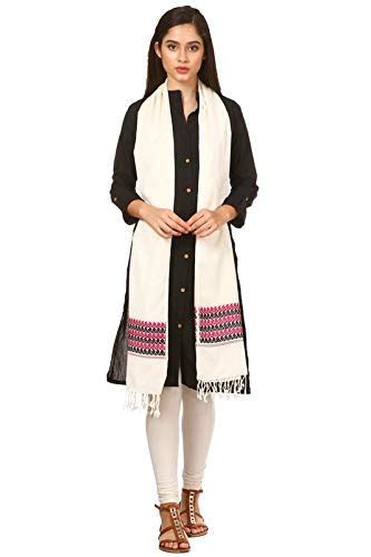 Buy Handmadely - Be Swadeshi Women's Black & Red Eri Silk Stole (2.5 ...