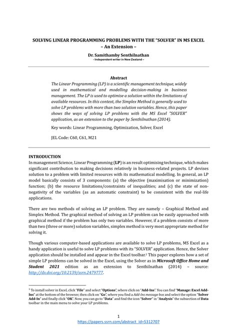 Image result for Linear Programming with Excel Solver and MS Word with Two Variables