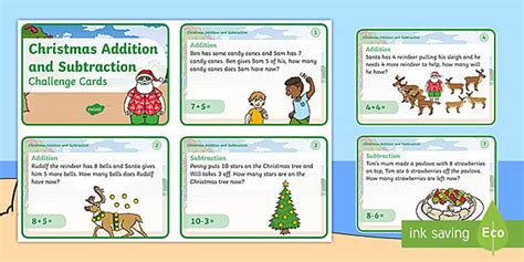 Christmas Word Problem Cards (teacher made) - Twinkl