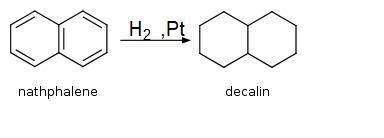 Naphthalene undergoes reduction with H2 in the presence of Ni catalyst ...