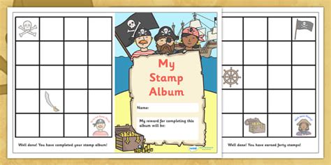 Stamp Reward Album (Pirate Themed) (teacher made) - Twinkl
