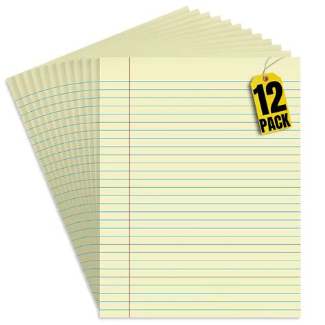 1InTheOffice Yellow Note Pads, Yellow Writing Pads, Paper Tablets 8-1/2 ...