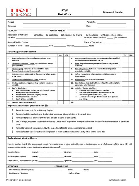 Image result for Hot Work Program Examples