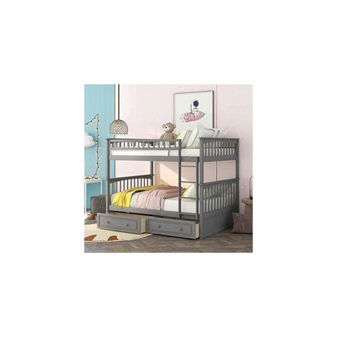 Buy Harper & Bright Designs Kids Bunk Beds with 2 Drawers, Solid Wood ...
