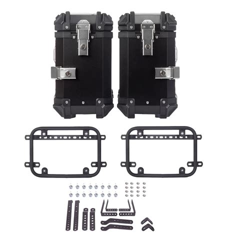 LGP RAW Aluminium Touring Panniers 38L with brackets - Set of 2 - Blac ...