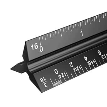 Architectural Scale Ruler - 12" Aluminum Triangular Architect Scale for ...