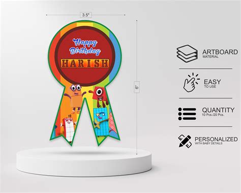 Number Blocks Theme BADGES | Party supplies online – Party Supplies India