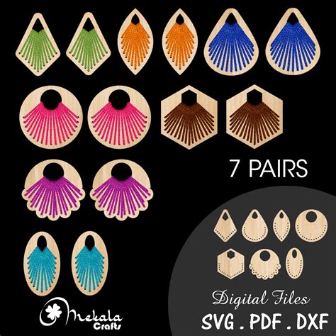 embroidery earring laser cut file | Peruvian earrings | easy to stitch ...