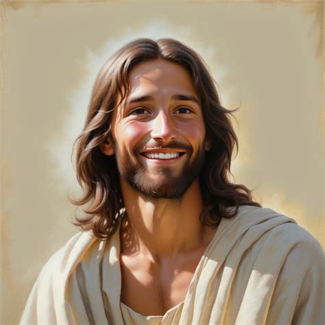 Gentle, Beautiful Smile: Young Jesus in Oil Painting | Stable Diffusion ...