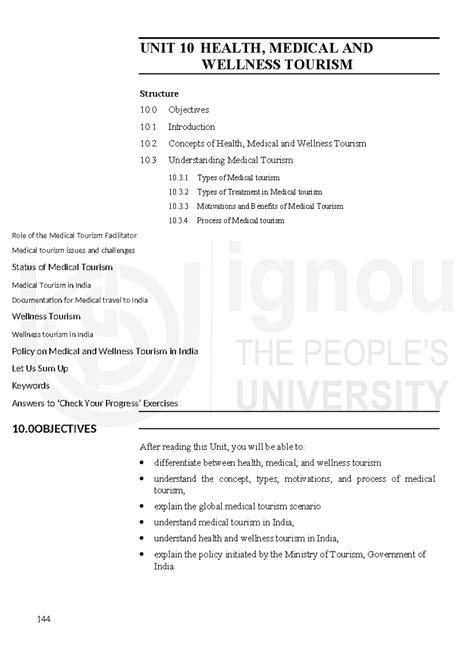 Unit-10 - Profile of Modern Tourism Role of the Medical Tourism ...