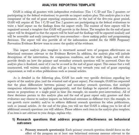 Image result for Analysis Report Sample