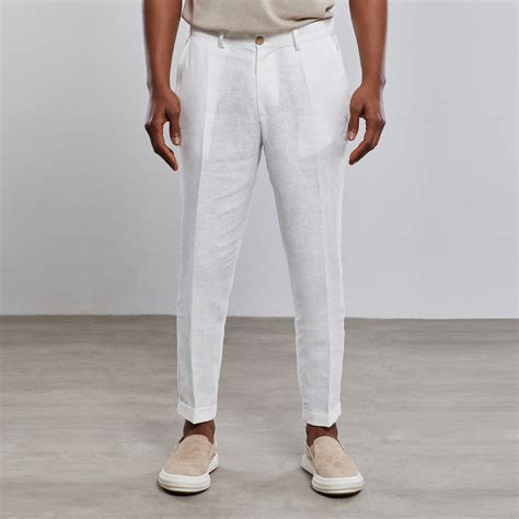 White Linen Pants,linen Pants Men,linen Mens Clothing, Quality Soft ...