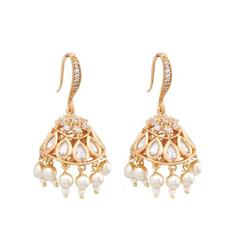 Buy Kushal's Fashion Jewellery Ruby & Green Festive Dangler Earring ...
