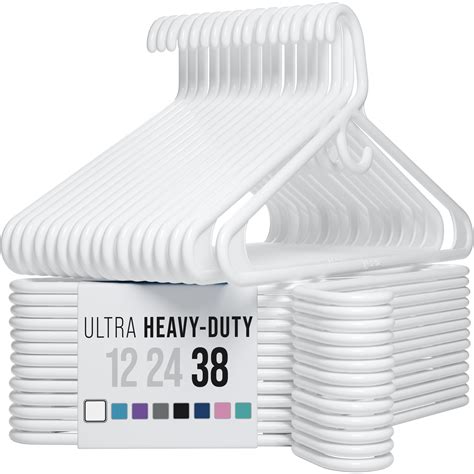 Amazon.com: NEATERIZE Ultra Heavy Duty Plastic Clothes Hangers - White ...