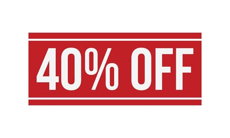 40 Percent Off Rubber Stamp. Red 40 Percent Off Rubber Grunge Stamp ...