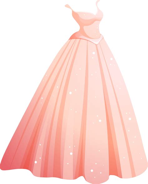 Cartoon wedding dress, long pink bride or princess dress isolated ...