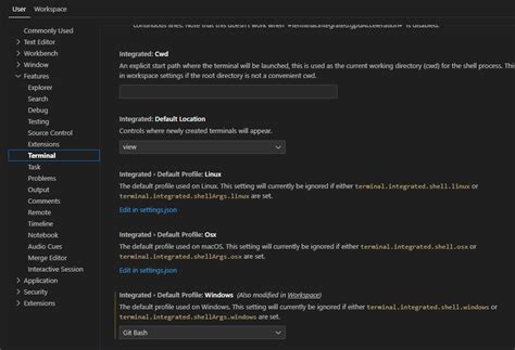 Image result for vs Code Terminal Cmd Settings