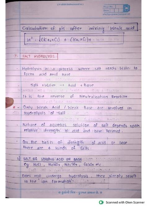 Ionic Equilibrium and Salt Hydrolysis Study Notes - ShareMyNotes ...