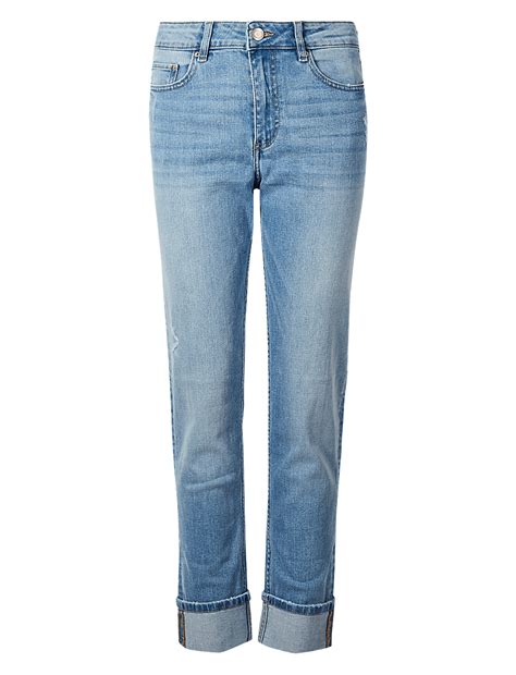 Buy Mid Rise Relaxed Slim Leg Jeans at Marks & Spencer