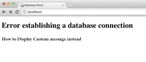 Image result for Error Message for Connect Database Error