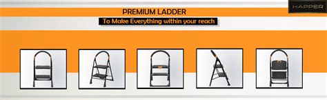 Happer Premium Foldable Step Ladder, Clamber, 2 Steps (Black & Orange ...