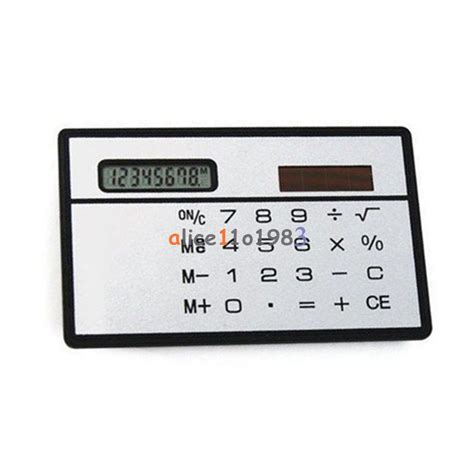 Generic 2PCS 8 Digits Ultra Thin Mini Slim Credit Card Solar Power ...