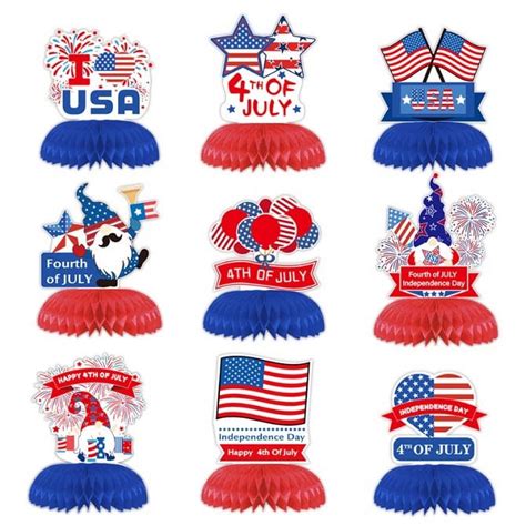 Qocolhg 9 Pcs Patriotic Decorations For Memorable Celebrations Vibrant ...