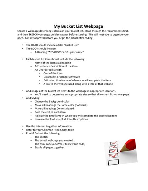 Image result for Creating a Personal Bucket List Project Using HTML and CSS