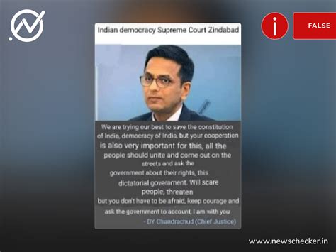 Fact Check: Viral Message Claiming CJI Chandrachud Has Urged Citizens ...