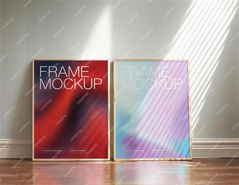 Frame art mockup template design with shades of shadow overlay psd ...