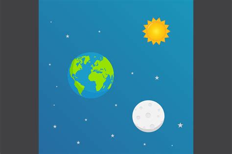 Illustration Of Sun And Moon Orbit Earth