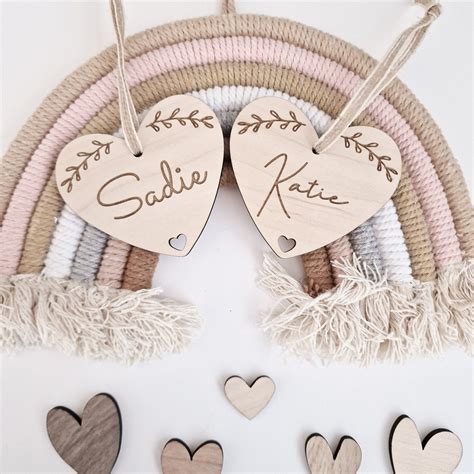 Heart Shaped Name Tag Labels - Set of 2+ - TilleyTree