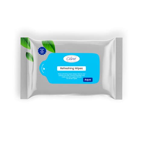 Claret Refreshing Cleansing Wet Wipes For Face & Body - Claret