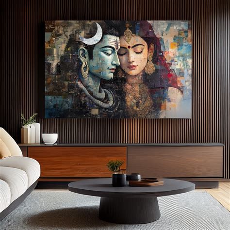 Shiva Family Painting and Shiva Parvati Art for Divine Interiors.