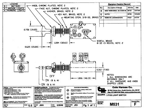 Marine Push-Pull Switches Drawing by Cole Hersee Datasheet | DigiKey