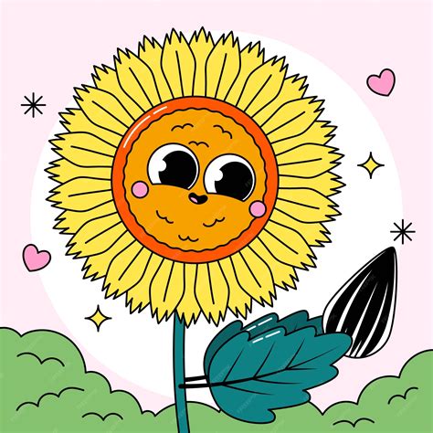 Premium Vector | Hand drawn sunflower cartoon illustration