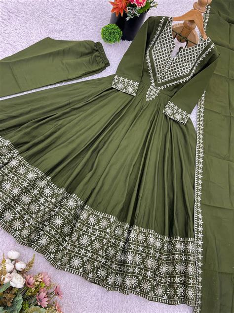 Beautiful Embroidered Fully Flair Designer Anarkali Suit – Vastra Shop