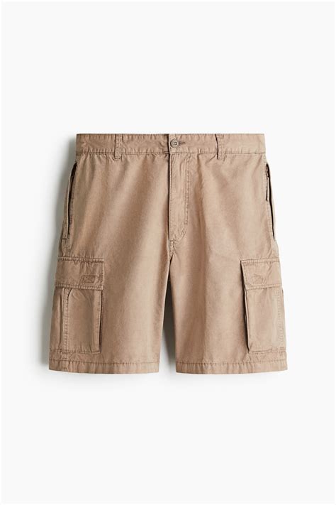 Men’s Beige Relaxed Fit Cargo shorts | H&M IN