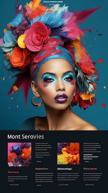Размещение веб-сайта эксклюзивного женского портфолио визажиста vibrant ...