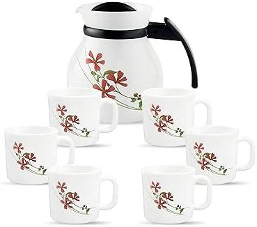 La Opala, Melody Collection, Opal Glass Coffee Set 7 pcs, Coral Charm ...