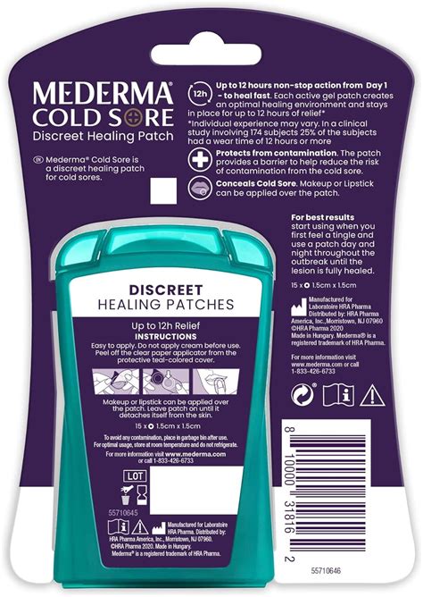 Mederma Cold Sore Discreet Healing Patch, Instantly Hides Fever ...