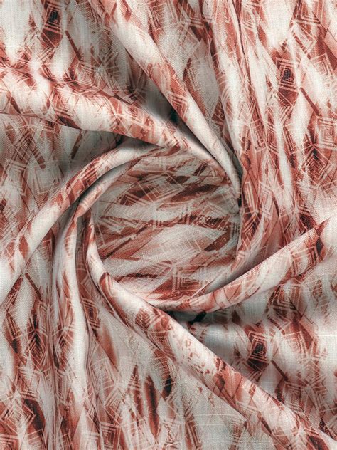 Men Cotton White with Brown Printed Shirt Fabric Hanhai