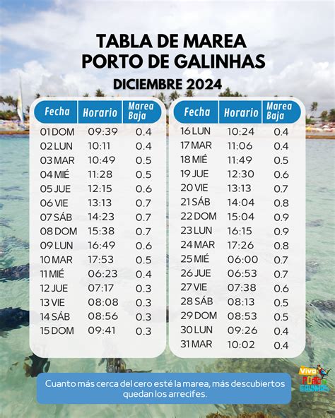 Tablas de Marea Porto de Galinhas 2025 - Vivo Porto de Galinhas | ES